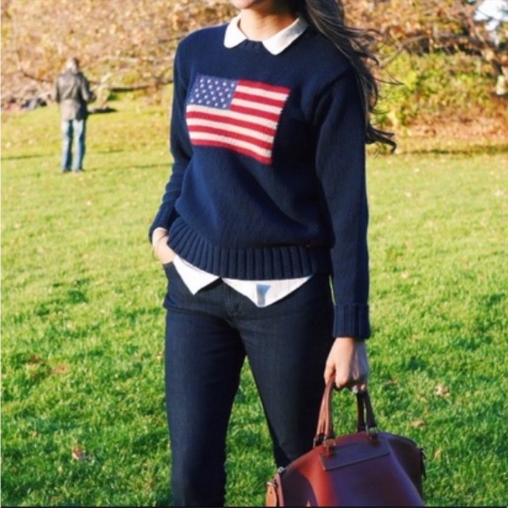 Polo by Ralph Lauren Navy Sweater with American Flag - Picture 10 of 10